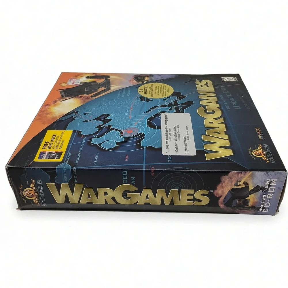 MGM WarGames 1998 PC CD-ROM Game Bonus VHS Film Strategy Big Box Retro Software